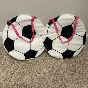 Girls soccer decor wall hanging duo